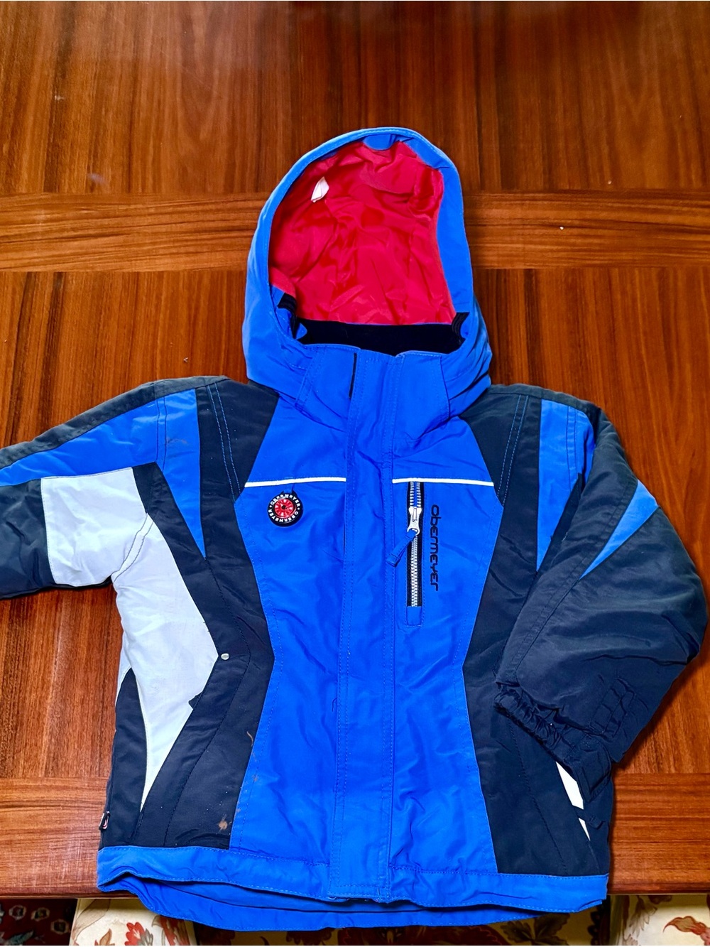 Obermeyer Royal Blue/White Kids Ski Parka/snow Jacket with Detachable Hood